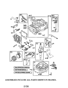 Part Location Diagram of 126T07-0062 Briggs and Stratton Replacement engine